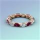 4 - Madison 5x3 mm Oval Forever Brilliant Moissanite and Rhodolite Garnet Eternity Band 