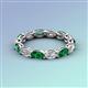 4 - Madison 5x3 mm Oval Forever Brilliant Moissanite and Emerald Eternity Band 