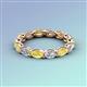4 - Madison 5x3 mm Oval Forever Brilliant Moissanite and Yellow Sapphire Eternity Band 