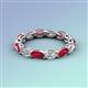 4 - Madison 5x3 mm Oval Forever Brilliant Moissanite and Ruby Eternity Band 