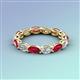 4 - Madison 5x3 mm Oval Forever Brilliant Moissanite and Ruby Eternity Band 