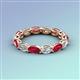 4 - Madison 5x3 mm Oval Forever Brilliant Moissanite and Ruby Eternity Band 