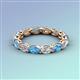 4 - Madison 5x3 mm Oval Forever One Moissanite and Blue Topaz Eternity Band 