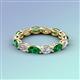 4 - Madison 5x3 mm Oval Forever One Moissanite and Emerald Eternity Band 
