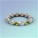 4 - Madison 5x3 mm Oval Forever One Moissanite and Peridot Eternity Band 