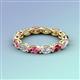 4 - Madison 5x3 mm Oval Forever One Moissanite and Pink Tourmaline Eternity Band 
