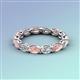 4 - Madison 5x3 mm Oval Forever One Moissanite and Morganite Eternity Band 