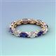 4 - Madison 5x3 mm Oval Forever Brilliant Moissanite and Iolite Eternity Band 