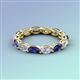 4 - Madison 5x3 mm Oval Forever One Moissanite and Iolite Eternity Band 