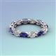 4 - Madison 5x3 mm Oval Forever One Moissanite and Iolite Eternity Band 
