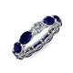 4 - Madison 6x4 mm Oval Diamond and Blue Sapphire Eternity Band 