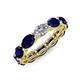 4 - Madison 6x4 mm Oval Diamond and Blue Sapphire Eternity Band 