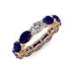 4 - Madison 6x4 mm Oval Diamond and Blue Sapphire Eternity Band 