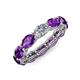 4 - Madison 6x4 mm Oval Diamond and Amethyst Eternity Band 