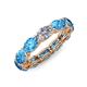 4 - Madison 6x4 mm Oval Diamond and Blue Topaz Eternity Band 