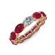 4 - Madison 6x4 mm Oval Diamond and Ruby Eternity Band 
