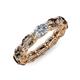 4 - Madison 6x4 mm Oval Diamond and Smoky Quartz Eternity Band 