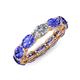4 - Madison 6x4 mm Oval Diamond and Tanzanite Eternity Band 