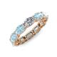 4 - Madison 6x4 mm Oval Diamond and Aquamarine Eternity Band 