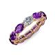 4 - Madison 6x4 mm Oval Diamond and Amethyst Eternity Band 