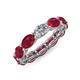 4 - Madison 6x4 mm Oval Diamond and Ruby Eternity Band 