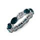 4 - Madison 6x4 mm Oval Diamond and London Blue Topaz Eternity Band 