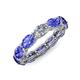 4 - Madison 6x4 mm Oval Diamond and Tanzanite Eternity Band 