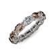 4 - Madison 6x4 mm Oval Diamond and Smoky Quartz Eternity Band 