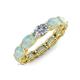4 - Madison 6x4 mm Oval Diamond and Opal Eternity Band 