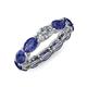 4 - Madison 6x4 mm Oval Diamond and Iolite Eternity Band 