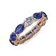 4 - Madison 6x4 mm Oval Diamond and Iolite Eternity Band 