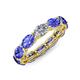 4 - Madison 6x4 mm Oval Lab Grown Diamond and Tanzanite Eternity Band 