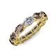 4 - Madison 6x4 mm Oval Lab Grown Diamond and Smoky Quartz Eternity Band 