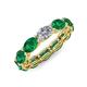 4 - Madison 6x4 mm Oval Lab Grown Diamond and Emerald Eternity Band 