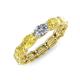 4 - Madison 6x4 mm Oval Lab Grown Diamond and Yellow Sapphire Eternity Band 