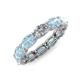 4 - Madison 6x4 mm Oval Lab Grown Diamond and Aquamarine Eternity Band 