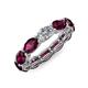 4 - Madison 6x4 mm Oval Lab Grown Diamond and Rhodolite Garnet Eternity Band 