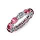4 - Madison 6x4 mm Oval Lab Grown Diamond and Pink Tourmaline Eternity Band 