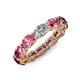 4 - Madison 6x4 mm Oval Lab Grown Diamond and Pink Tourmaline Eternity Band 