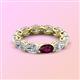3 - Madison 6x4 mm Oval Diamond and Rhodolite Garnet Eternity Band 