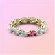 3 - Madison 6x4 mm Oval Diamond and Pink Tourmaline Eternity Band 