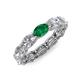 4 - Madison 6x4 mm Oval Diamond and Emerald Eternity Band 