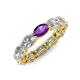 4 - Madison 6x4 mm Oval Diamond and Amethyst Eternity Band 