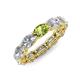 4 - Madison 6x4 mm Oval Diamond and Peridot Eternity Band 