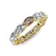 4 - Madison 6x4 mm Oval Diamond and Smoky Quartz Eternity Band 