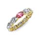 4 - Madison 6x4 mm Oval Diamond and Pink Tourmaline Eternity Band 