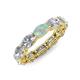 4 - Madison 6x4 mm Oval Diamond and Opal Eternity Band 