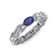 4 - Madison 6x4 mm Oval Diamond and Iolite Eternity Band 