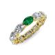 4 - Madison 6x4 mm Oval Lab Grown Diamond and Emerald Eternity Band 