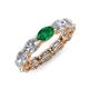 4 - Madison 6x4 mm Oval Lab Grown Diamond and Emerald Eternity Band 